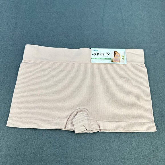 Jockey Womens Size Medium Panty Boyshort Generation Seamfree Ribbed Pink New - Picture 1 of 8